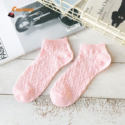 Pure Color Wholesale Short Summer Socks Women Kids Cotton