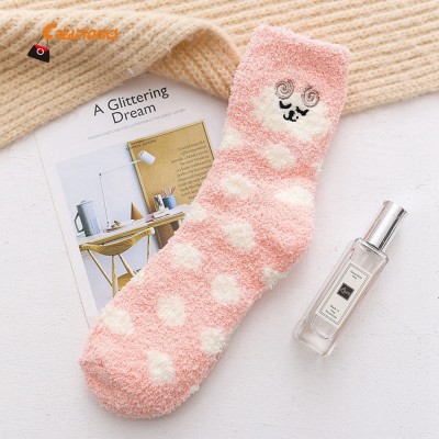 Sheep Pattern Cute 100% Cotton Custom Sleeping Tube Socks For Women