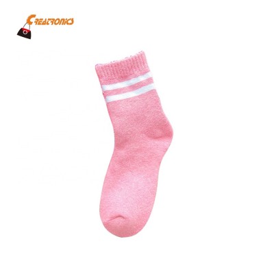 Candy Color Women's Fashion Cotton Winter Warm Wool Socks Women